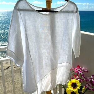 FREE MY HUMANITY chic White linen blouse